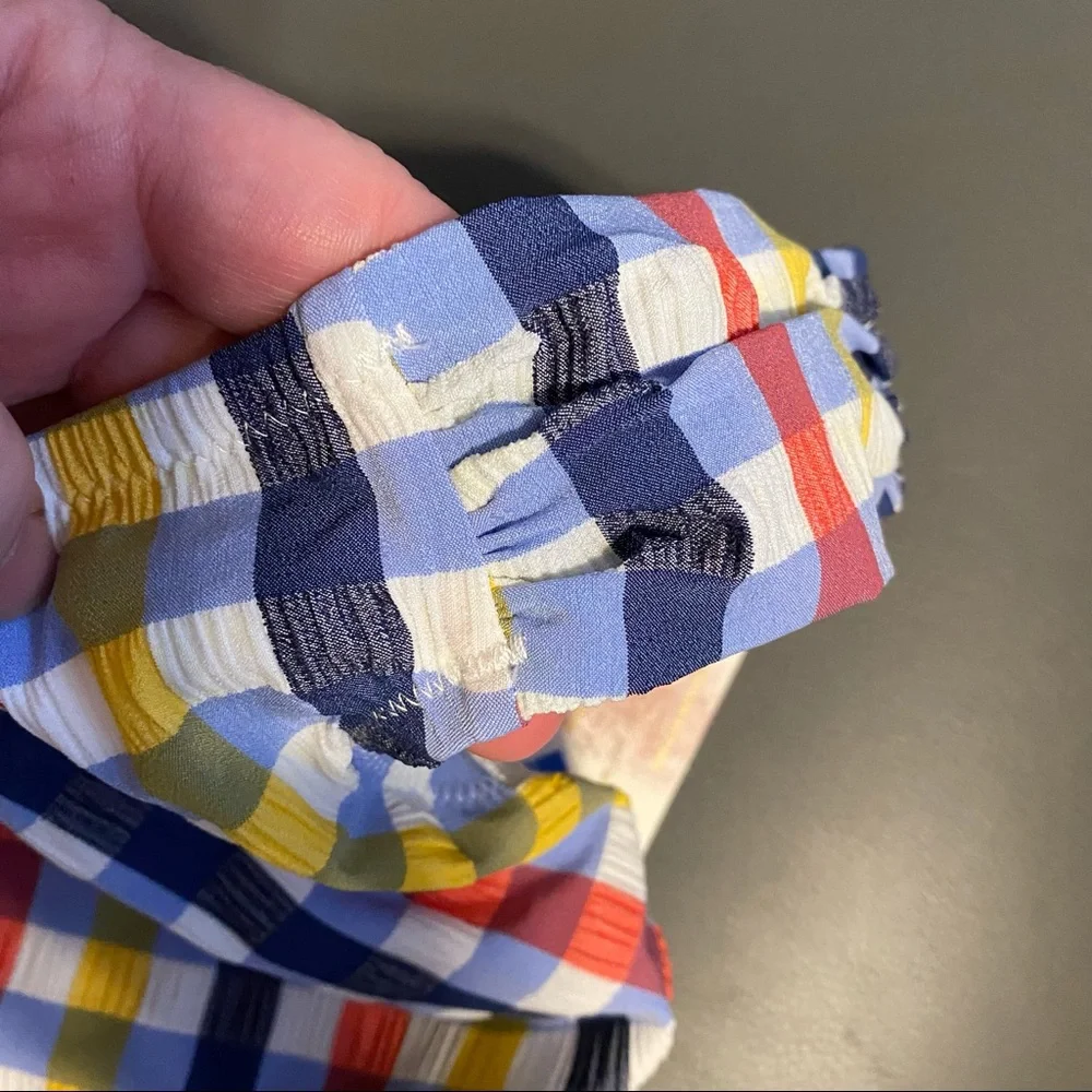 Jessica Simpson gingham plaid Side Shirred Hipster Swim Bottoms sz XL
